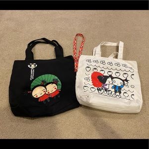 (2) Pucca Garu Tote Bags & Lanyard Anime